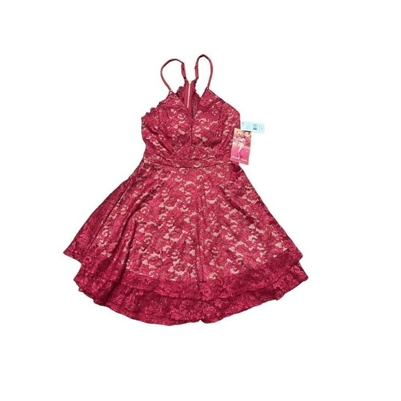 Emerald Sundae| Red Racerback Lace Glitter Party Dress JR’s ‎ XL NWT Whmsigoth - Picture 3 of 10